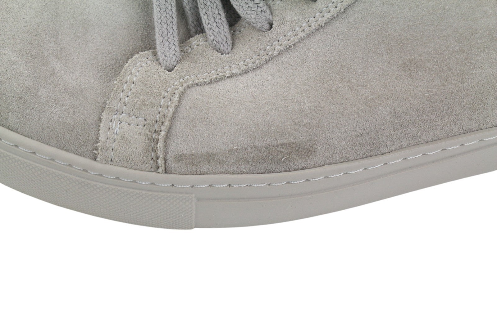 SUITSUPPLY vyriški sportbačiai, EU42, pilki, zomšiniai, odiniai, žemi bateliai su raišteliais ir logotipu 