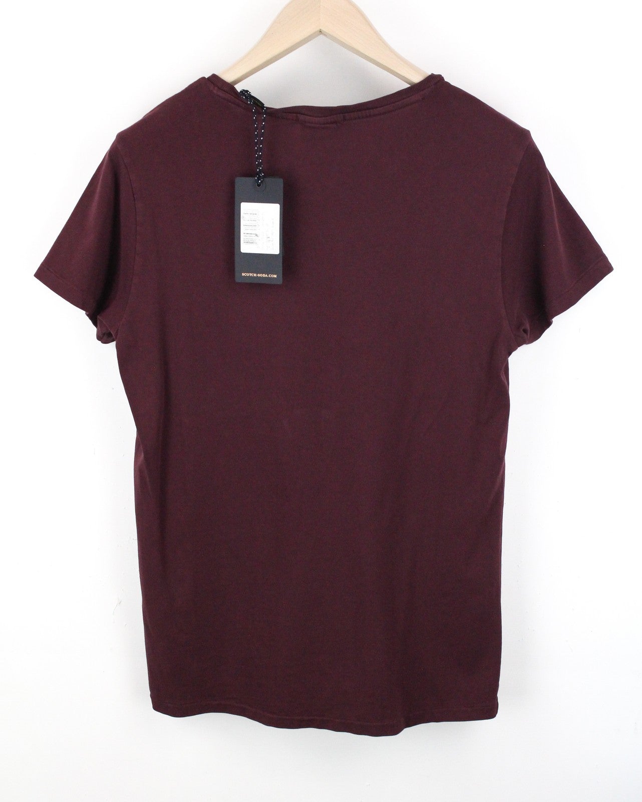 SCOTCH & SODA S Dark Red Cotton T-Shirt Men's Short Sleeve Ams Couture