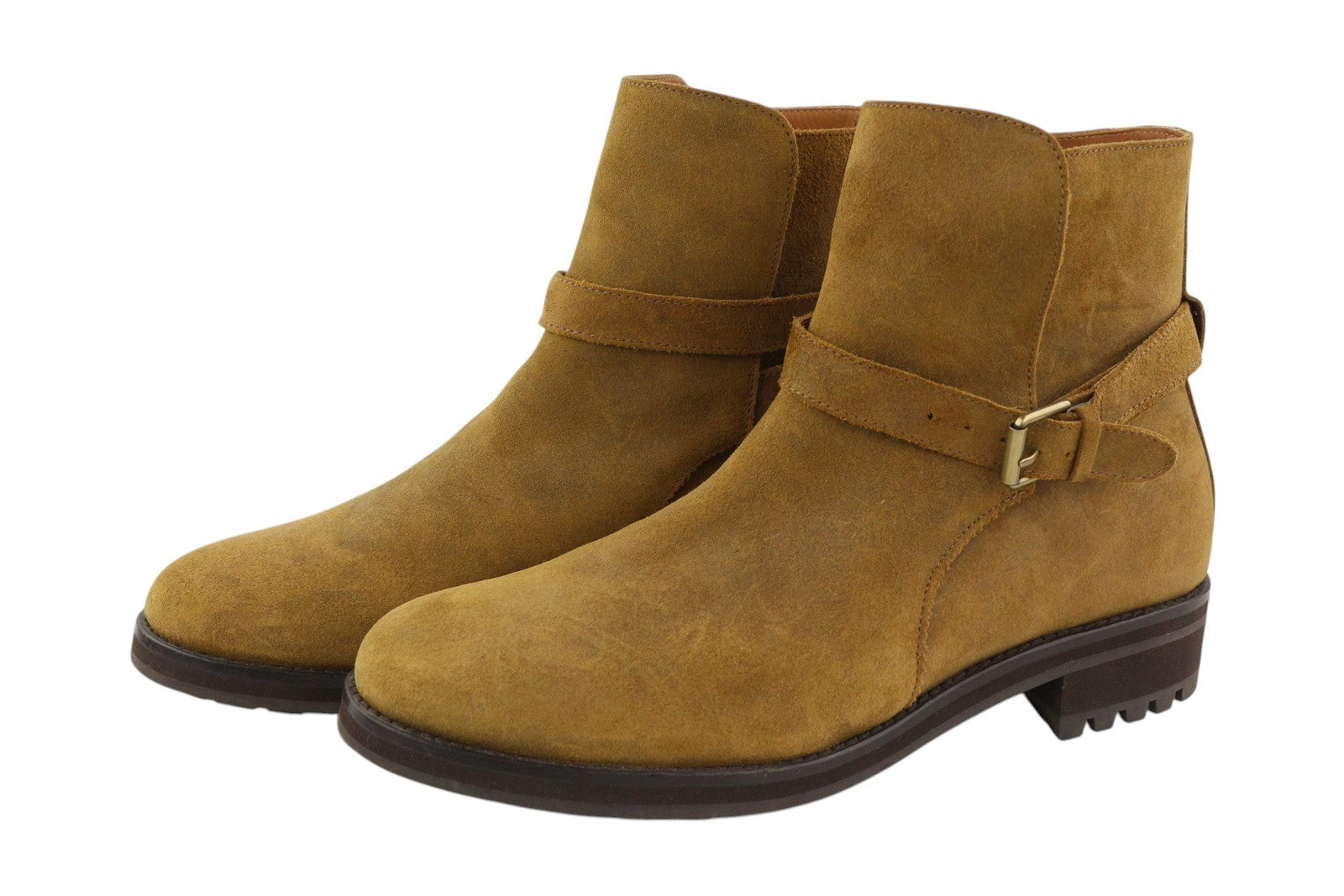 RALPH LAUREN Bryson Joophur vyriški aulinukai, 45 dydžio, rudi, odiniai, migdolų formos noselės, F23. 