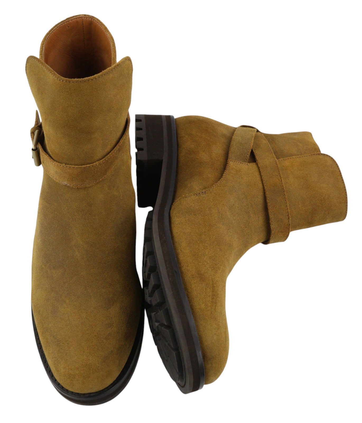 RALPH LAUREN Bryson Joophur vyriški aulinukai, 45 dydžio, rudi, odiniai, migdolų formos noselės, F23. 