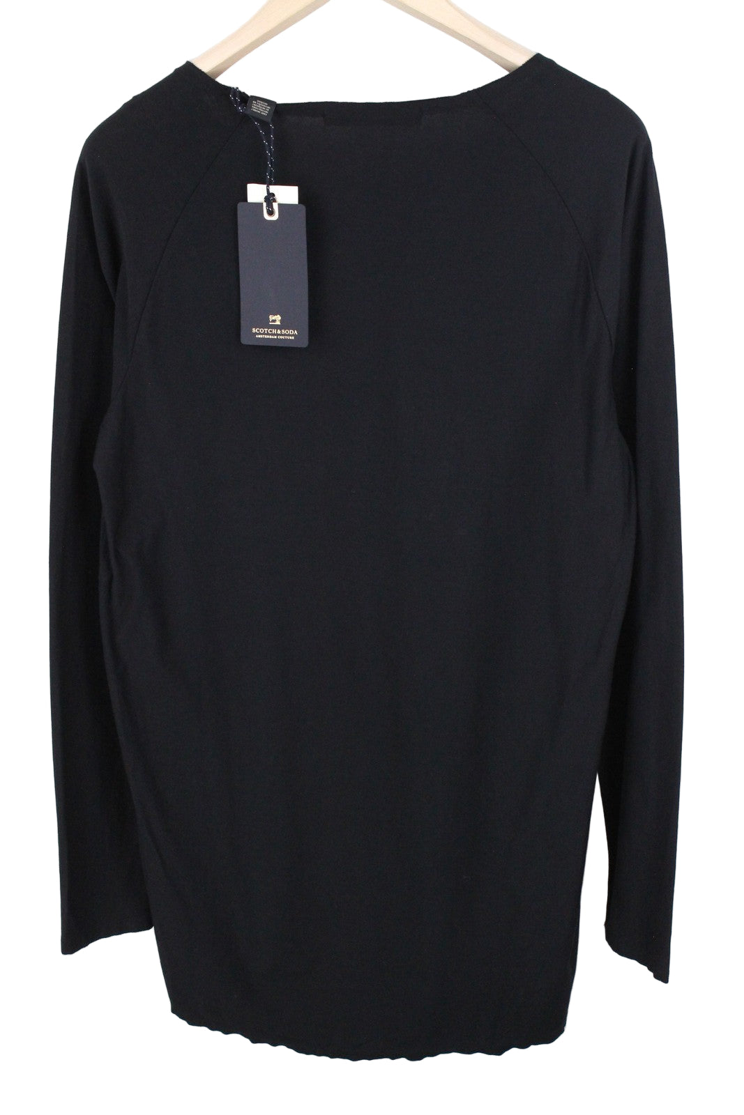 SCOTCH &amp; SODA M juodi ilgomis rankovėmis megztiniai vyrams, medvilniniai, Ams Couture 