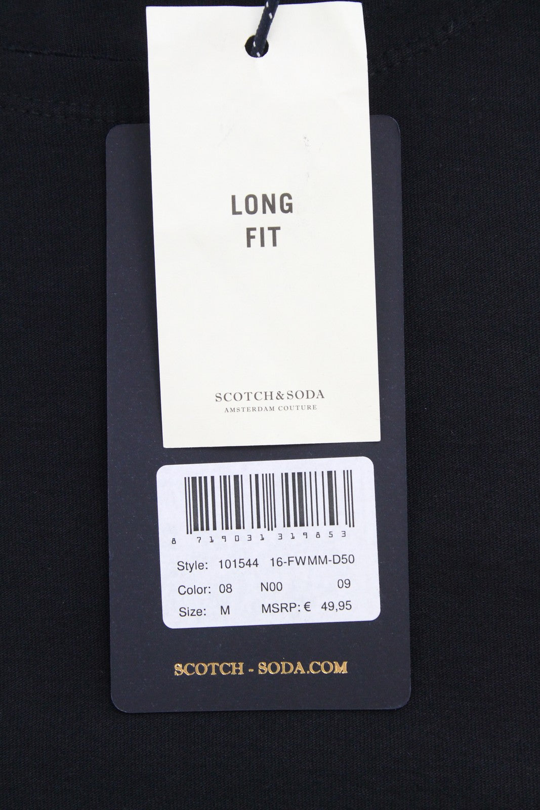 SCOTCH &amp; SODA M juodi ilgomis rankovėmis megztiniai vyrams, medvilniniai, Ams Couture 