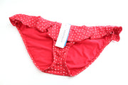 SEAFOLLY Siren Bikini Bottom UK14 Red Polka Stretch Swimwear with Frills