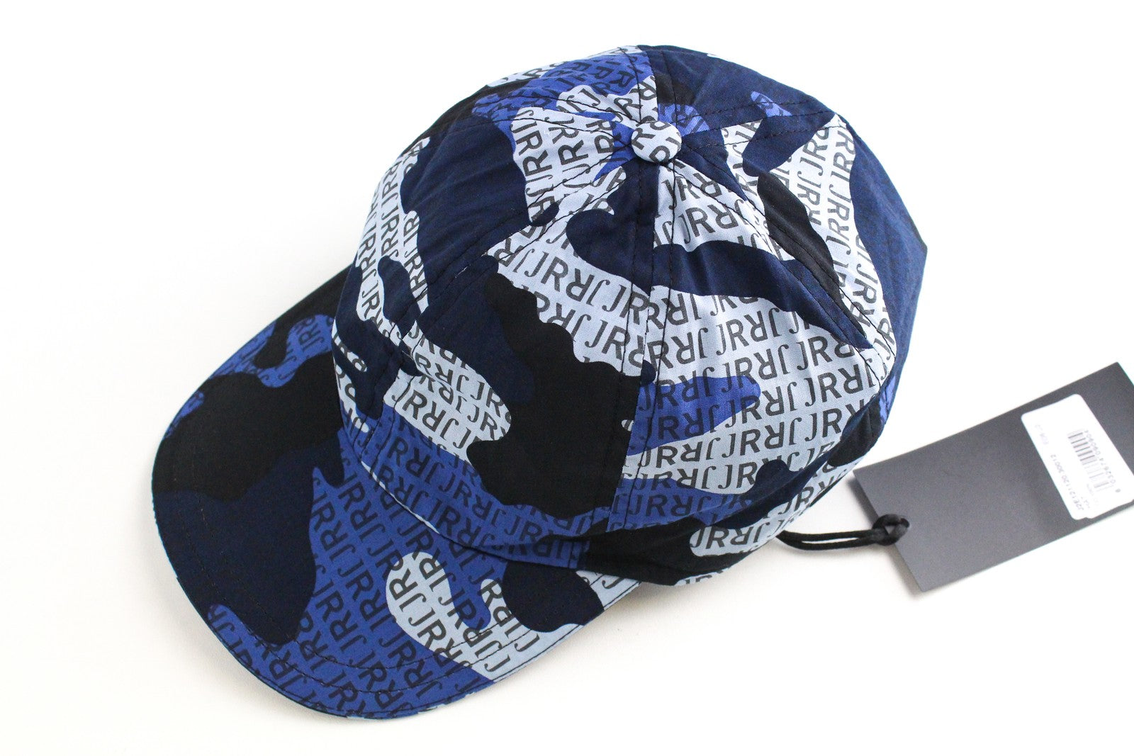 JOHN RICHMOND Cotton Casual Cap M Blue Camo Logo Print Men's Hat