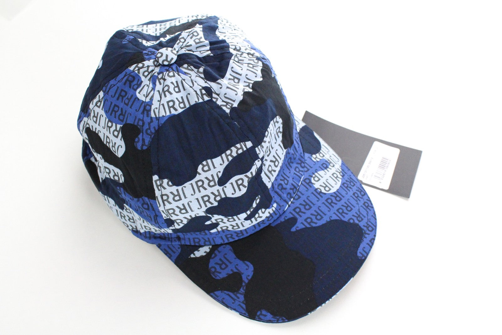 JOHN RICHMOND Cotton Casual Cap M Blue Camo Logo Print Men's Hat
