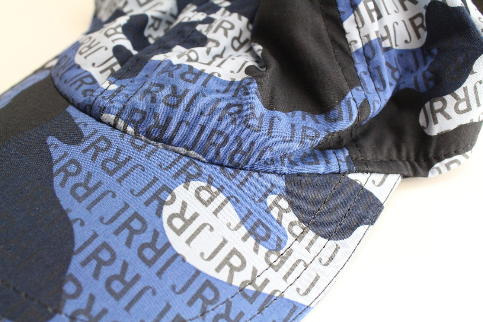 JOHN RICHMOND Cotton Casual Cap M Blue Camo Logo Print Men's Hat