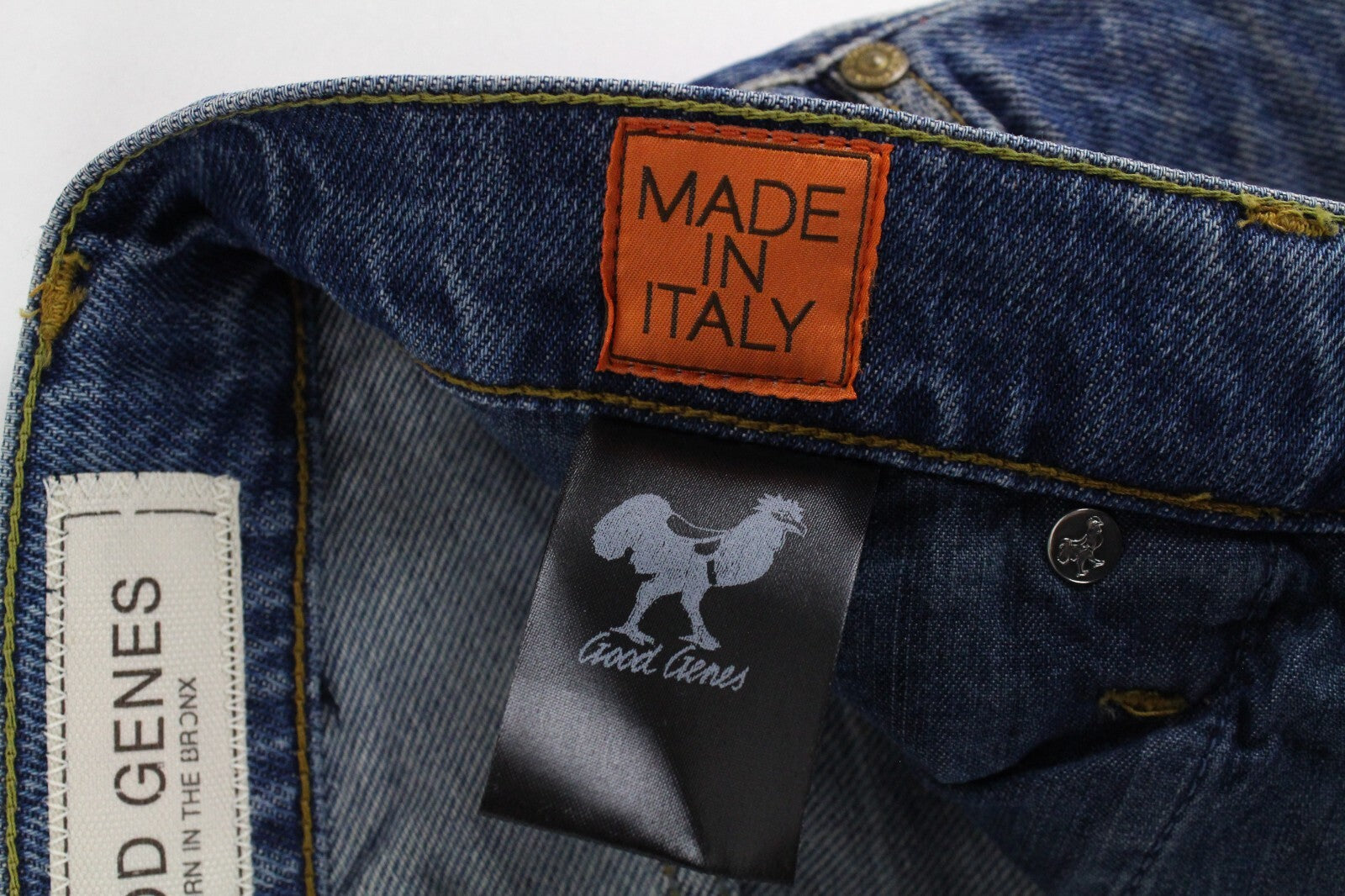 GOOD GENES Mens Jeans W32/L34 Buttoned Capri Washed Denim  Cotton