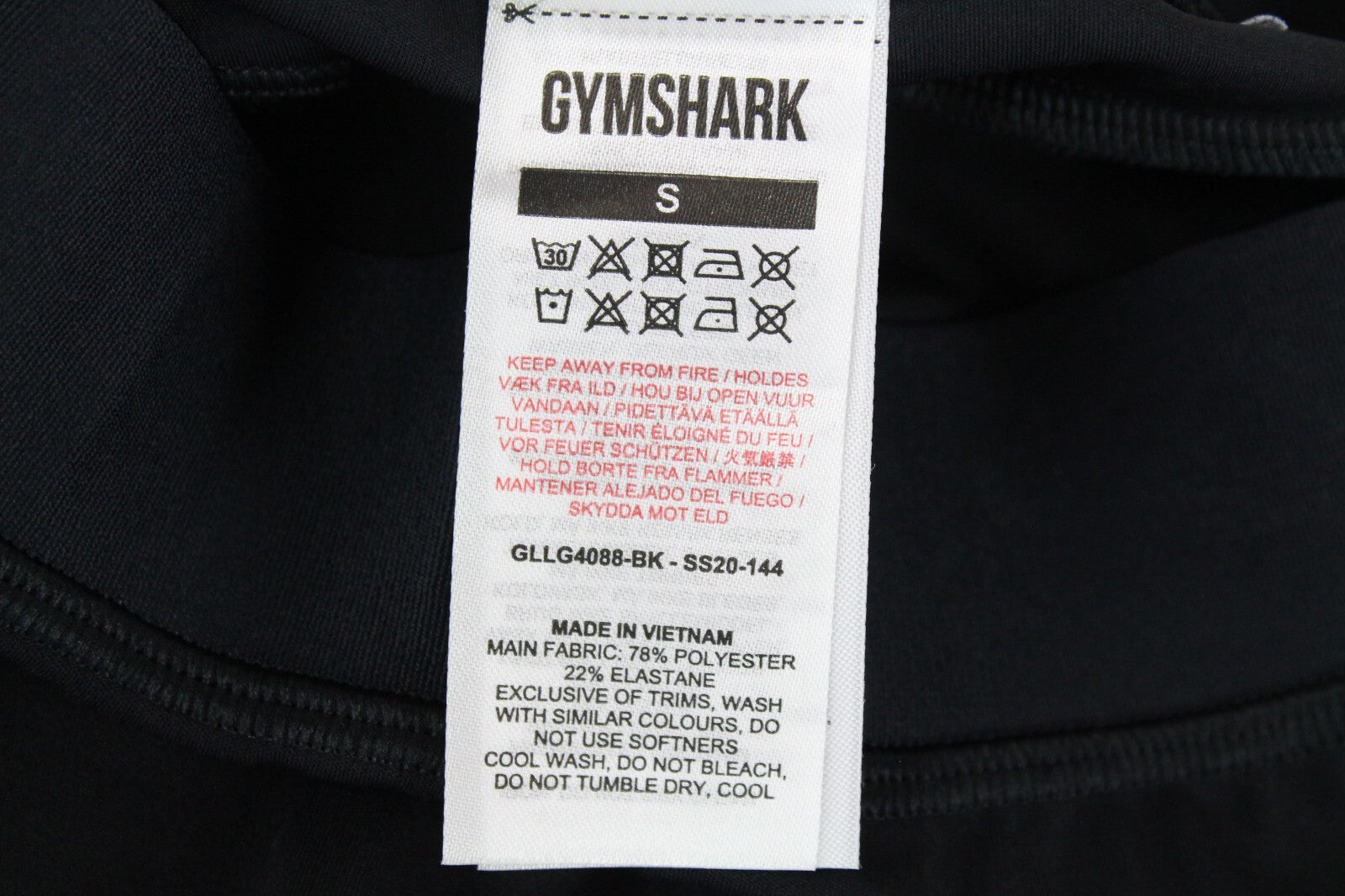 GYMSHARK Womens Leggings S Black Activewear  Stretchy Gym Waistband