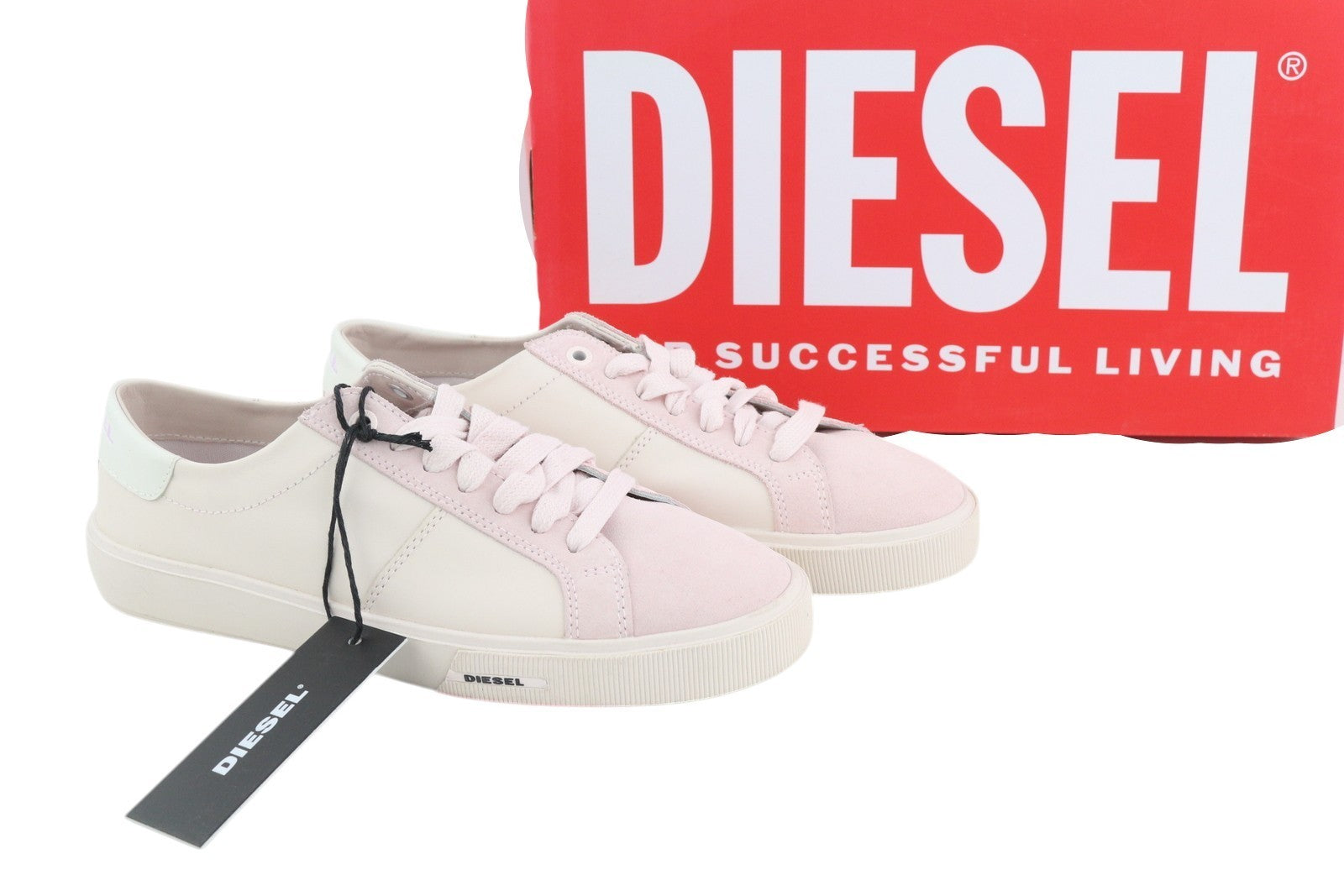 DIESEL S-Mydori Lc W moteriški sportbačiai, 39 dydis, šviesiai rožinės spalvos, odiniai, migdolų formos noseliai, rekomenduojama kaina – 160 € 