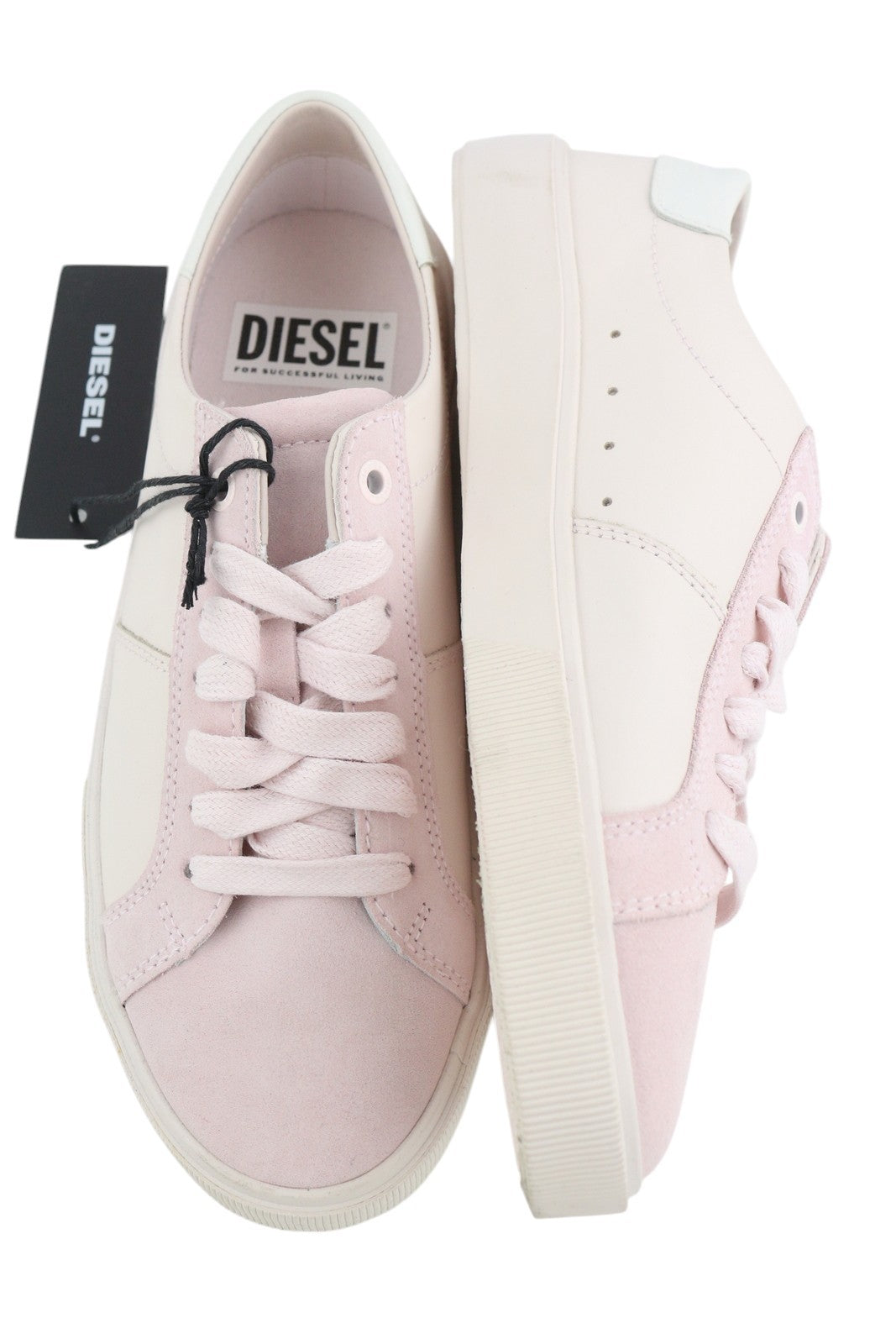 DIESEL S-Mydori Lc W moteriški sportbačiai, 39 dydis, šviesiai rožinės spalvos, odiniai, migdolų formos noseliai, rekomenduojama kaina – 160 € 