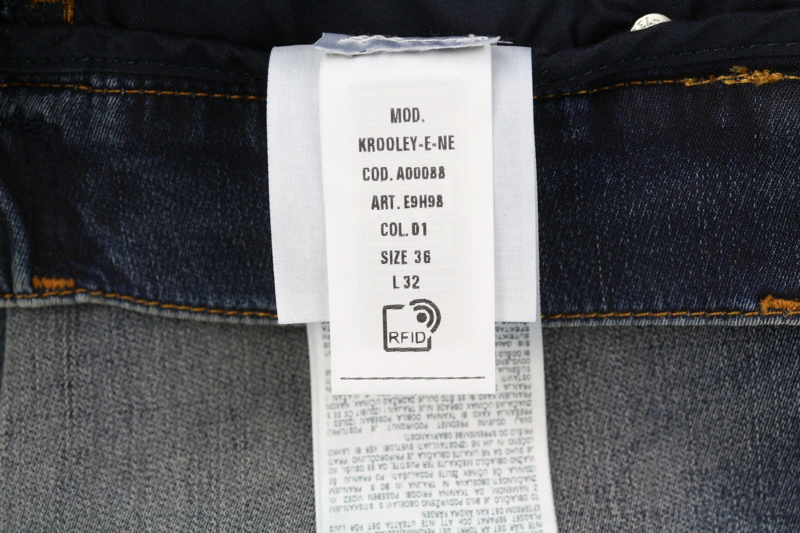 DIESEL Krooley-E-Ne E9H98 Men Jeans W36/L32 Jogg Distress Washed RRP€295 Blue