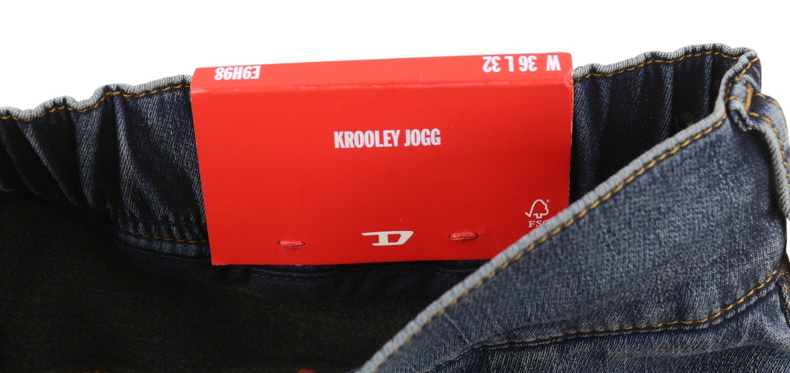 DIESEL Krooley-E-Ne E9H98 Men Jeans W36/L32 Jogg Distress Washed RRP€295 Blue