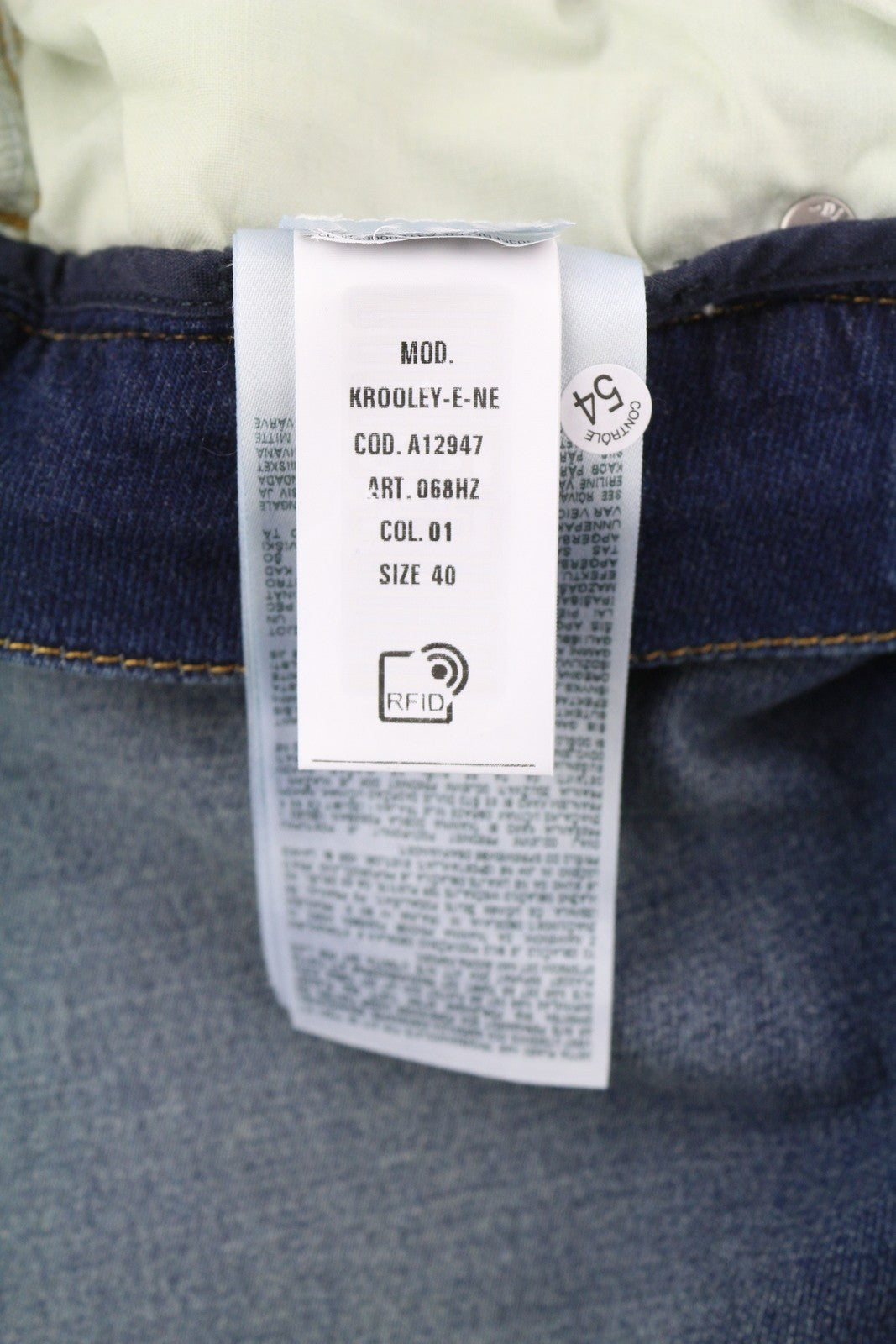 DIESEL Krooley-E-Ne 068HZ vyriški džinsai W40 Jogg su raišteliu juosmens skalbtos mėlynos spalvos džinsinio audinio 