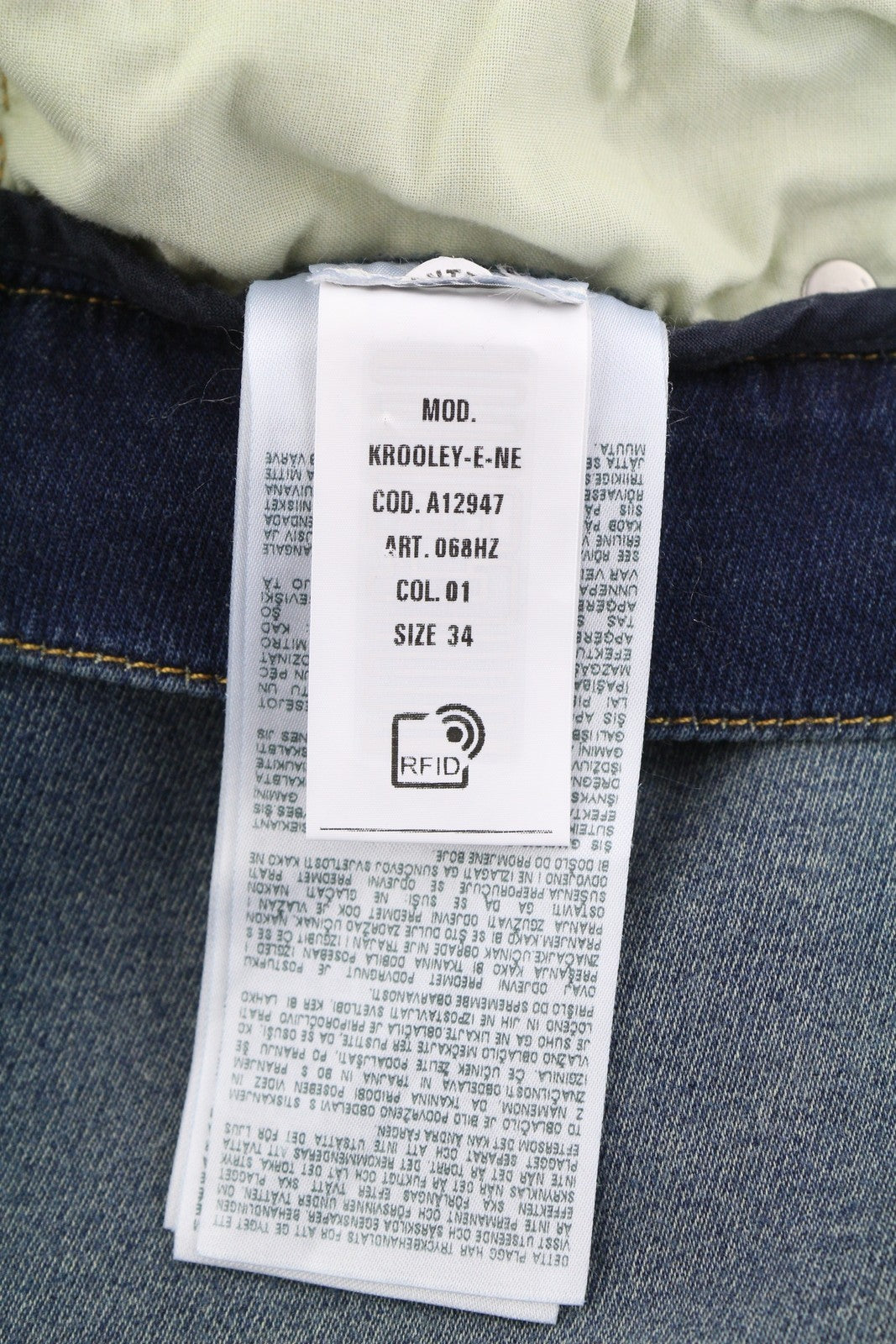 DIESEL Krooley-E-Ne 068HZ vyriški džinsai W34 Jogg su raišteliu juosmeniu, skalbtos mėlynos spalvos, RRP295 