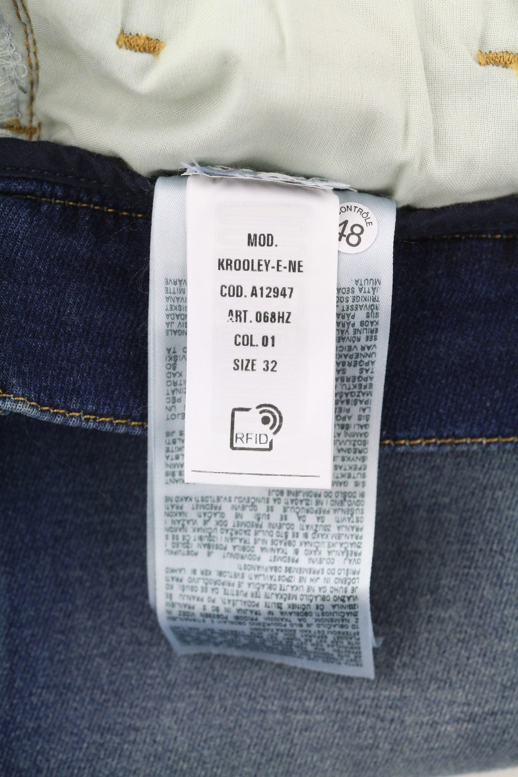 DIESEL Krooley-E-Ne 068HZ vyriški džinsai W32 Jogg su raišteliu juosmeniu, skalbtos mėlynos spalvos, RRP295 