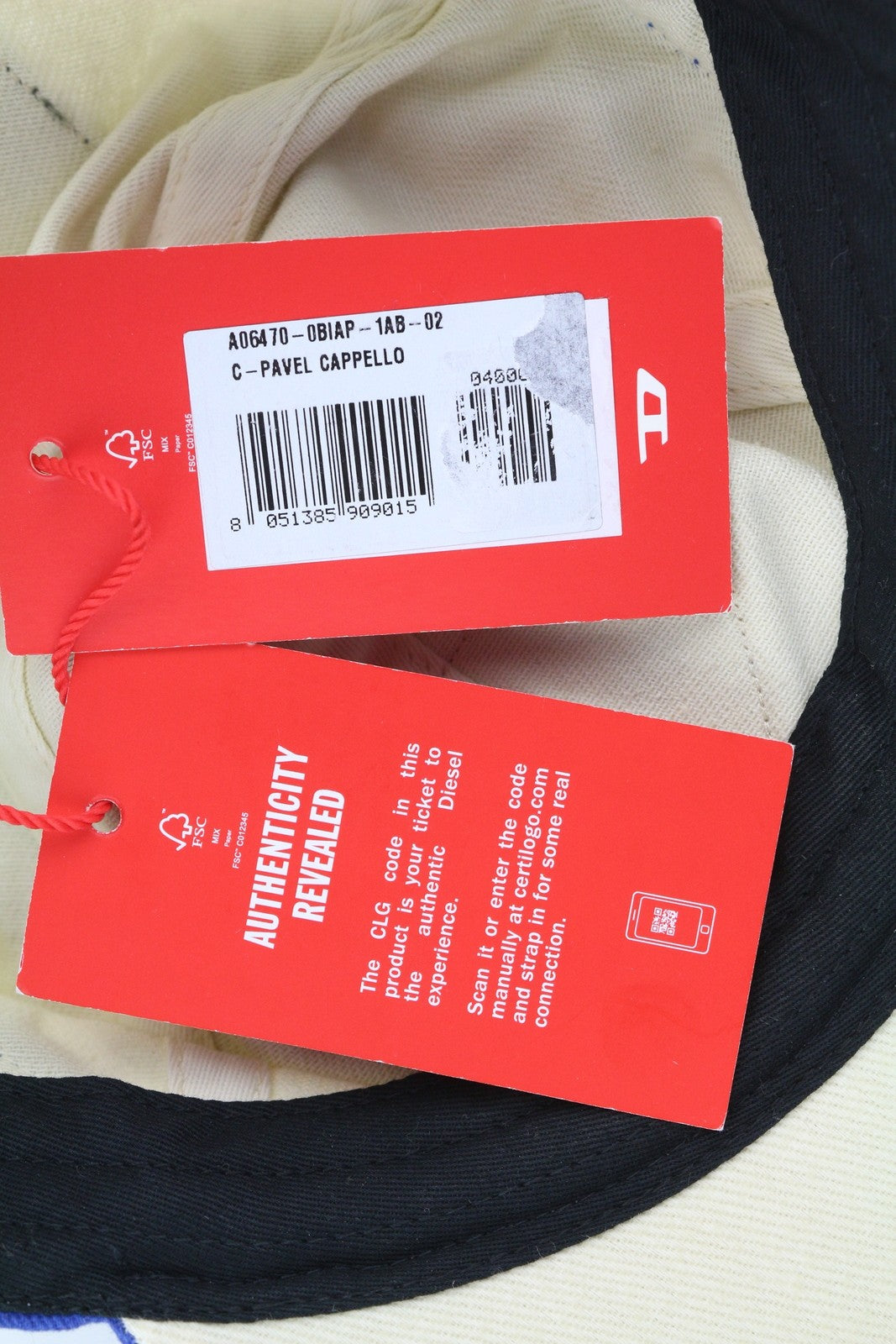 DIESEL C-Pavel vyriška beisbolo kepurė su medvilnės raštu „Power Station“ su siuvinėta etikete, rekomenduojama mažmeninė kaina – 100 € 