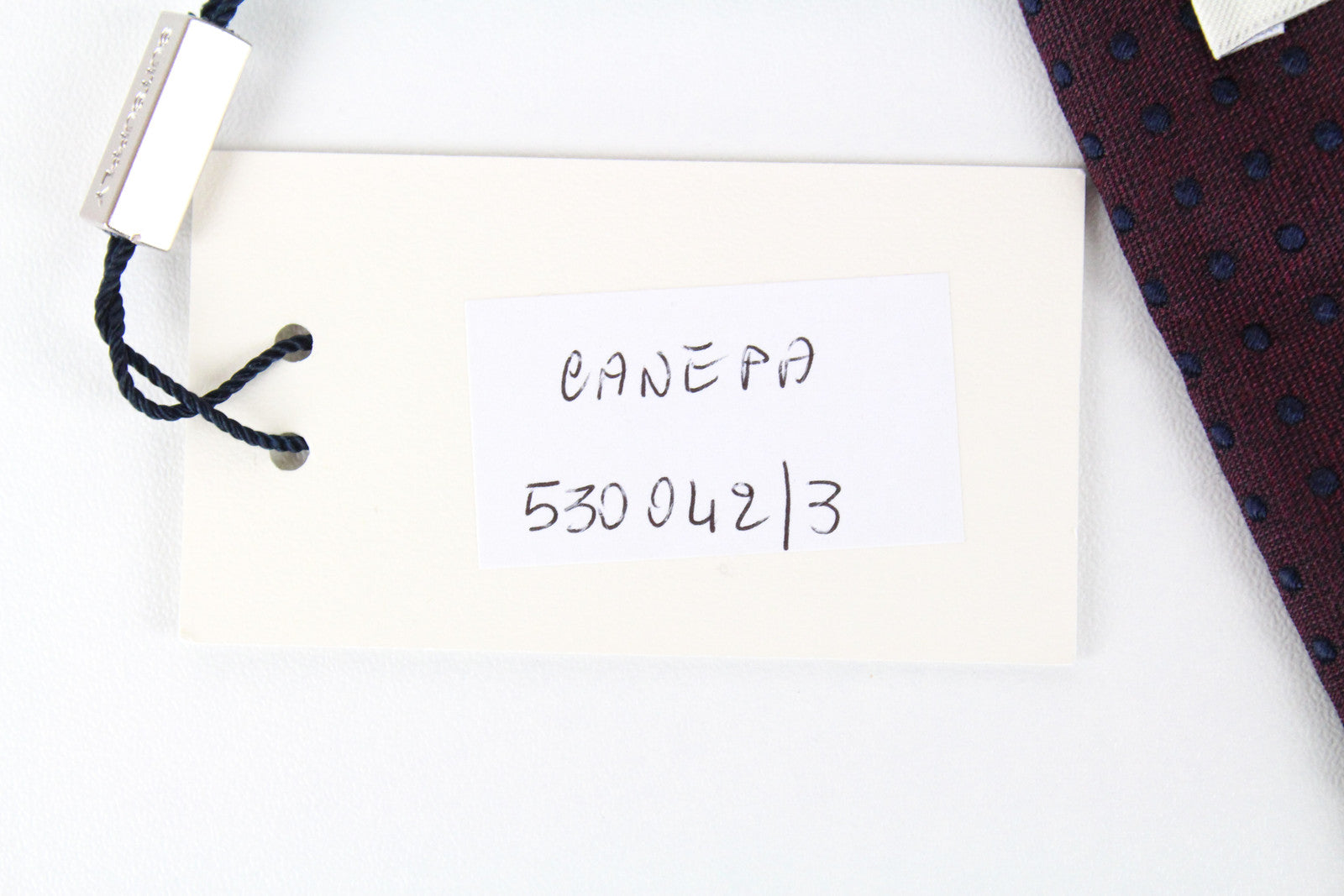 „SUITSUPPLY“ vyriškas violetinis šilkinis kaklaraištis, 150 x 8 cm, taškuotas oficialus aksesuaras smailiais galais 