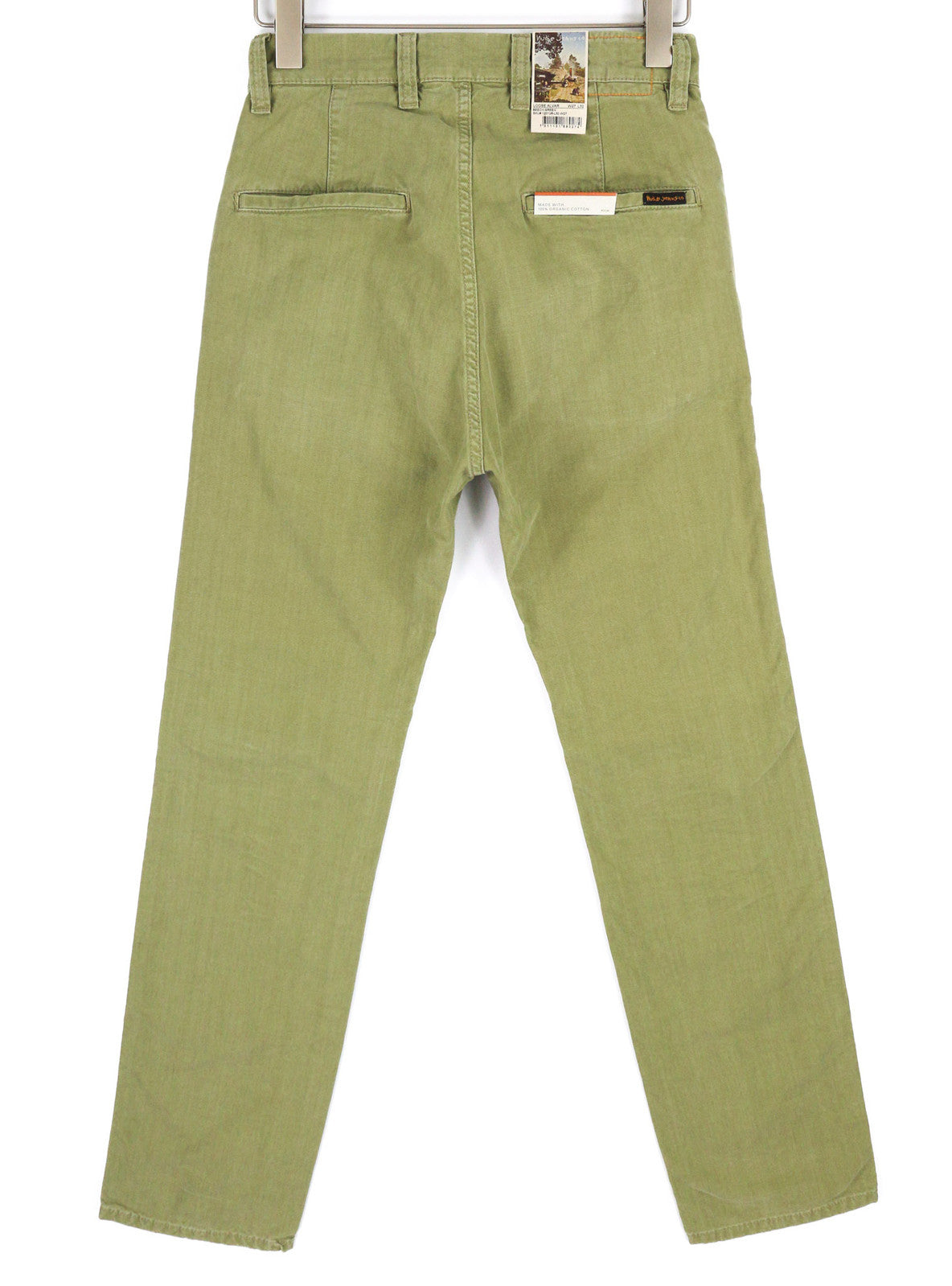 NUDIE JEANS Loose Alvar Women Jeans W27/L32 Beech Green Washed Buttoned Logo
