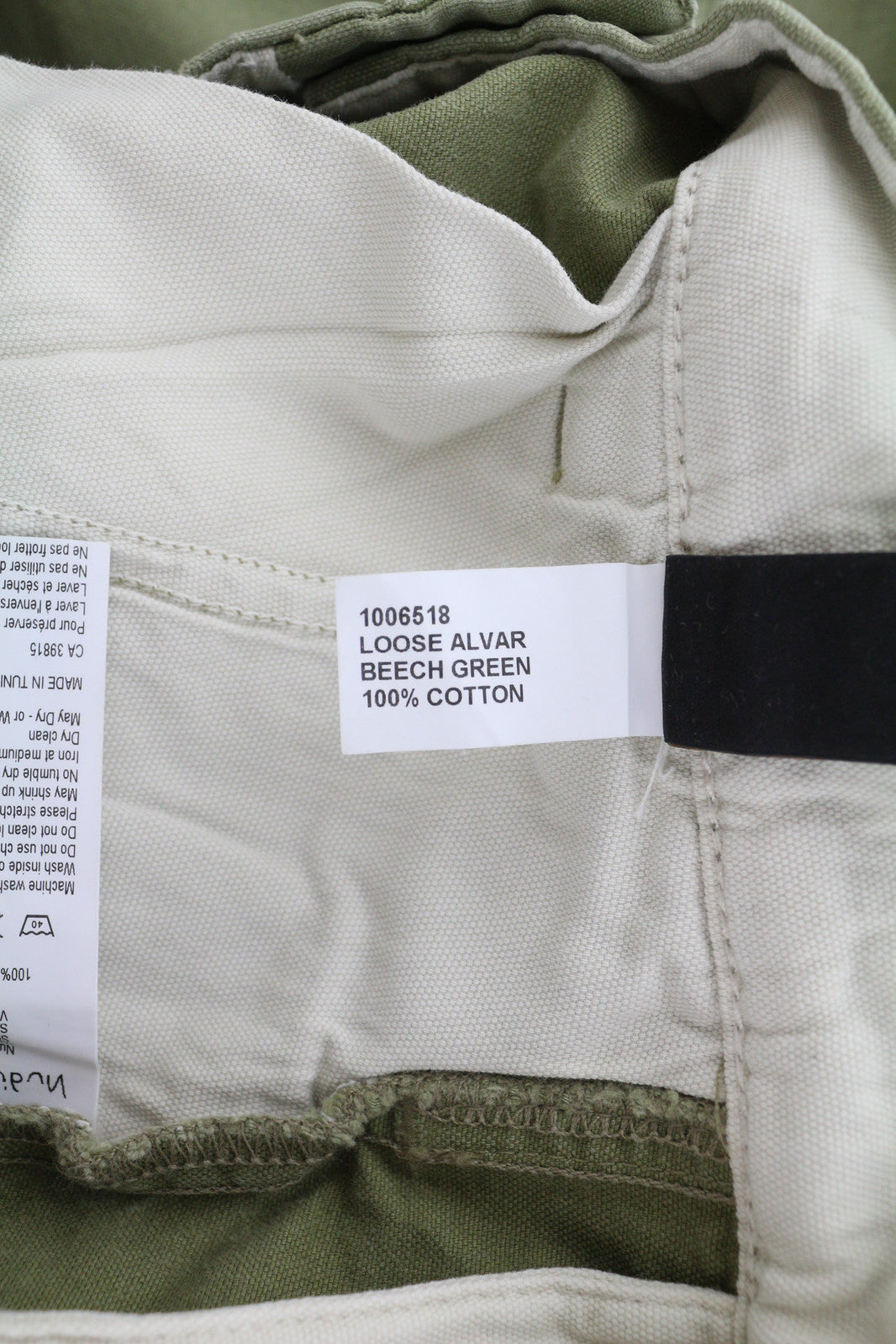 NUDIE JEANS Loose Alvar Women Jeans W27/L32 Beech Green Washed Buttoned Logo