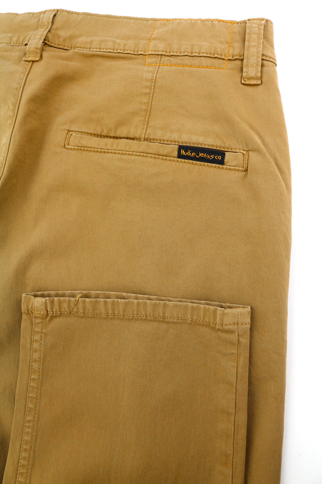 NUDIE JEANS Easy Alvin vyriškos kelnės W31/L34 Camel spalvos chino slip-fit ​​su užtrauktukais 