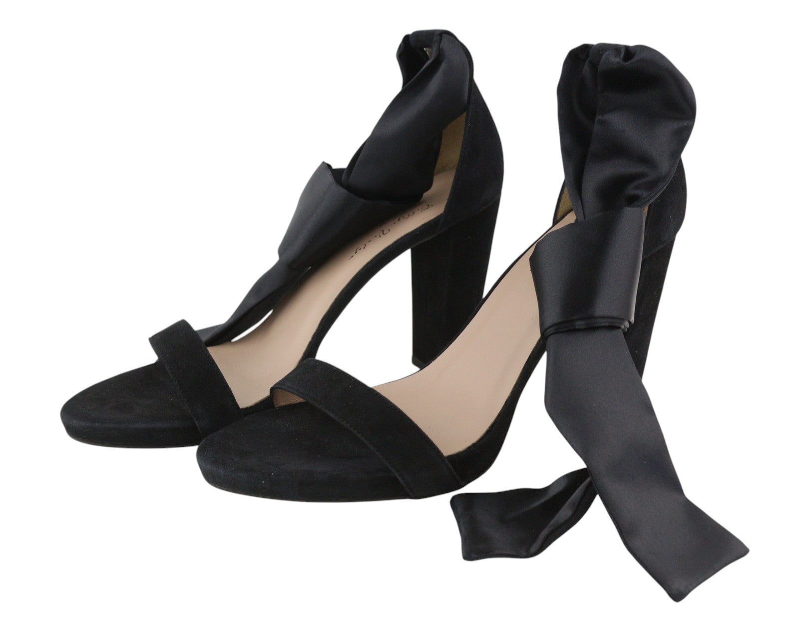 JONAK moteriški aukštakulniai, juodos spalvos, veliūrinės, zomšinės, odos, blokinio kulno, atviros nosies, EU40 