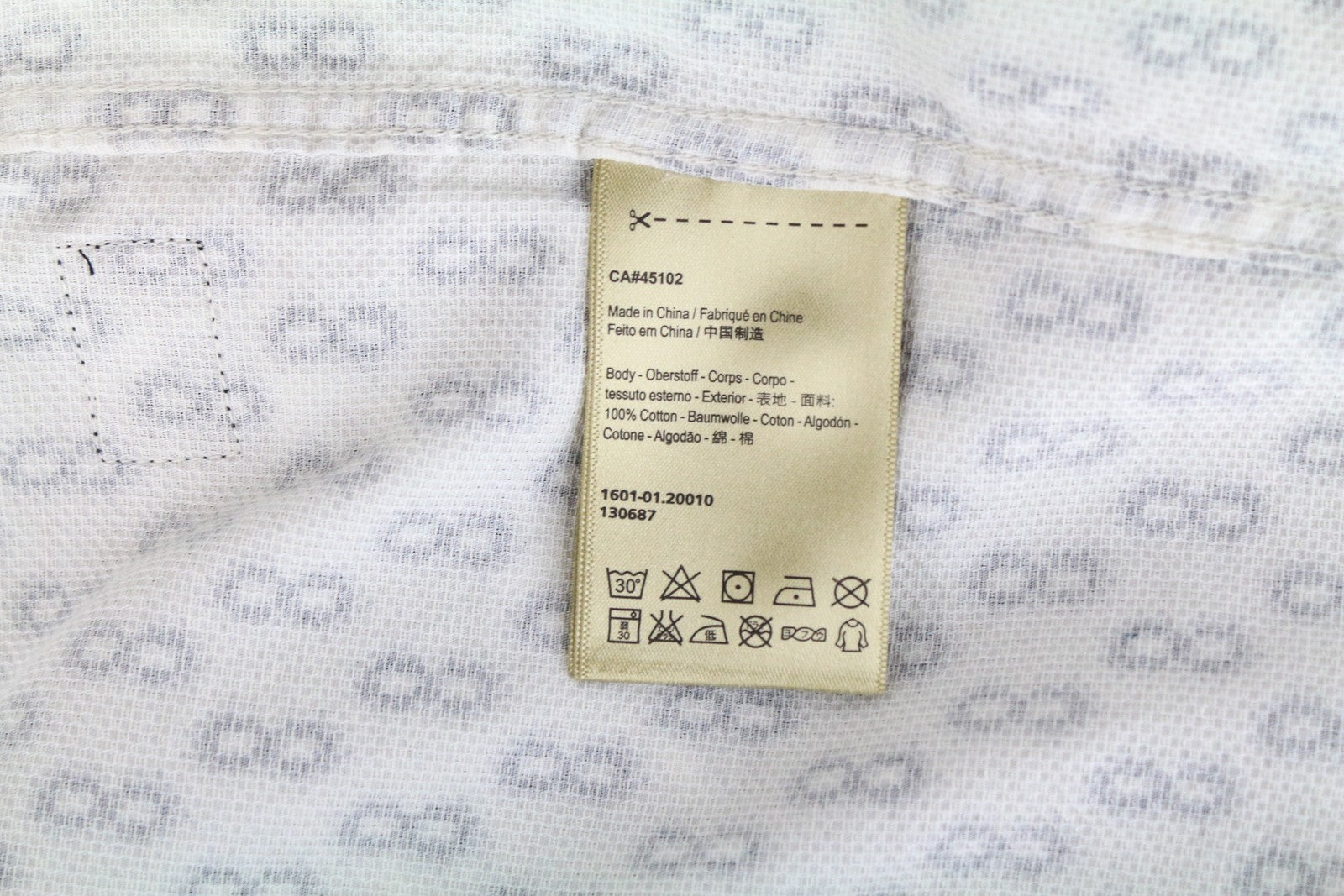 SCOTCH &amp; SODA vyriški marškinėliai su raštais, balkšvai baltos spalvos, ilgomis rankovėmis, medvilniniai Ams Couture marškinėliai. 