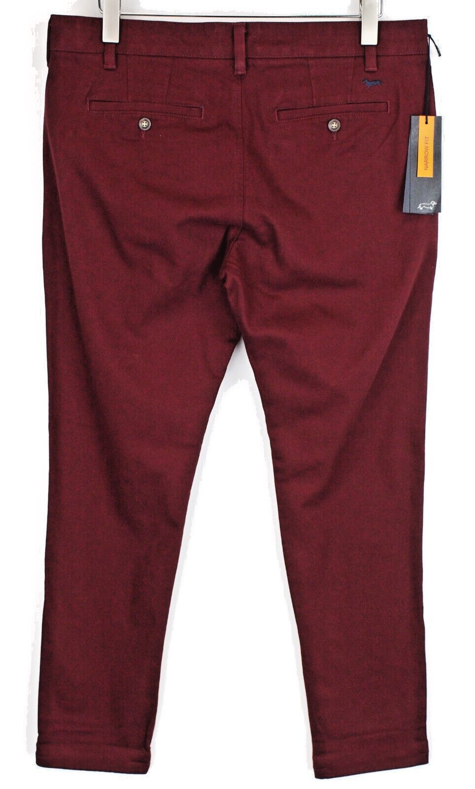 HARMONT & BLAINE Mens Trousers 50 Burgundy Stretchy Narrow Leg Chino Style