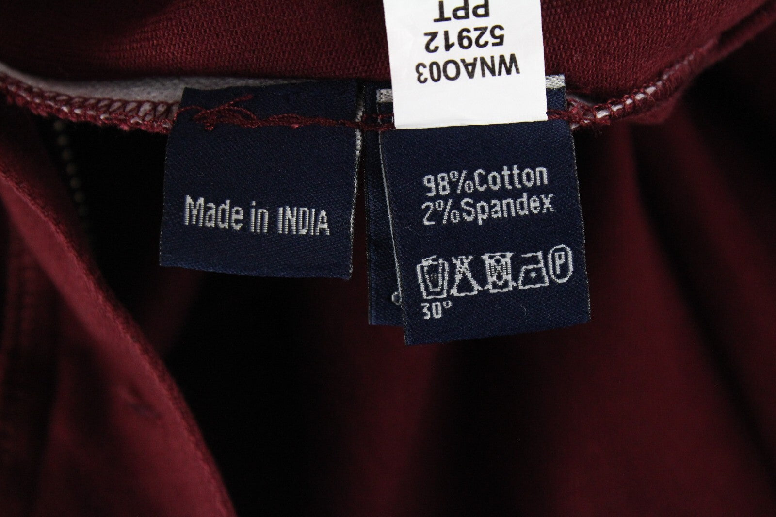 HARMONT & BLAINE Mens Trousers 50 Burgundy Stretchy Narrow Leg Chino Style