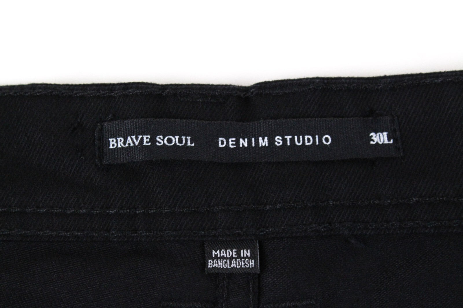 BRAVE SOUL Mens Jeans W30 Skinny Black Button-Fly Stretchy Eastbourne Style