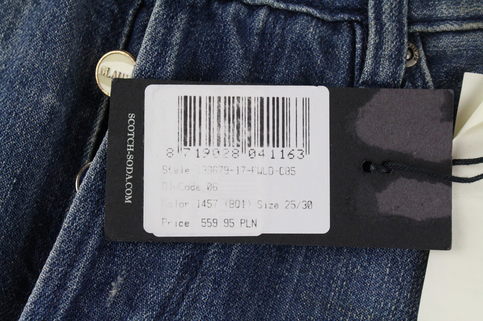 SCOTCH &amp; SODA moteriški džinsai W25/L30 su dėmėmis lininiame audinyje „Boyfriend“ 