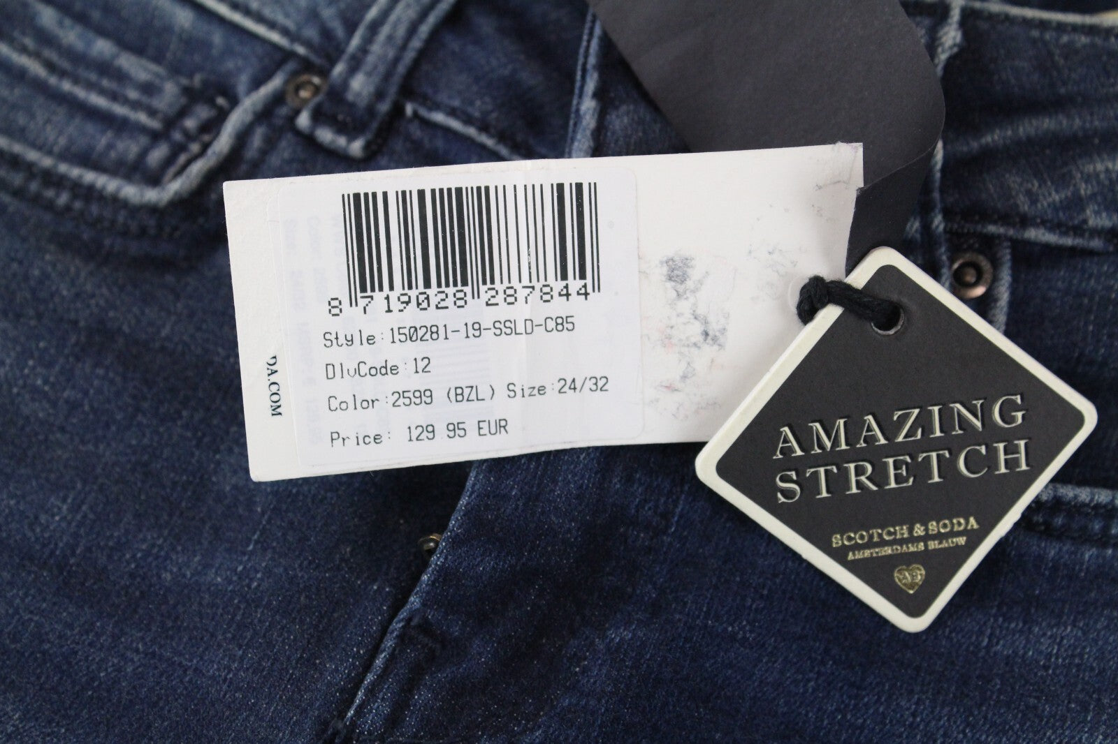 SCOTCH &amp; SODA moteriški džinsai W24/L32 La Bohemienne vidutinio liemens aptempti džinsai su raišteliais 