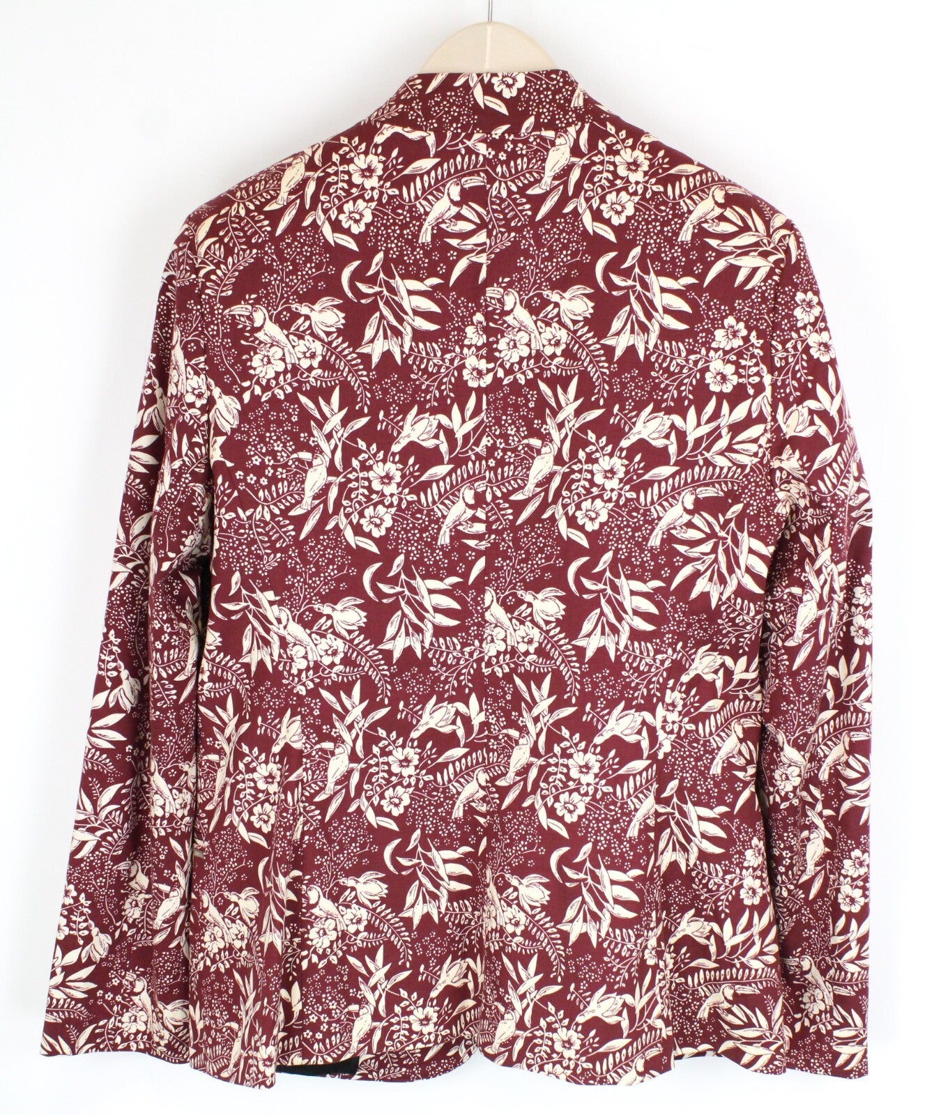 MAISON SCOTCH moteriškas švarkas XL dydžio, gėlėtas, su pamušalu, V formos iškirpte, vienaeilis 