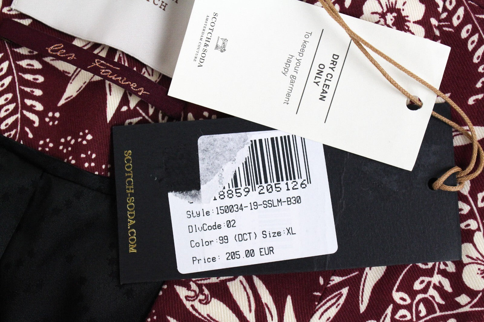 MAISON SCOTCH moteriškas švarkas XL dydžio, gėlėtas, su pamušalu, V formos iškirpte, vienaeilis 