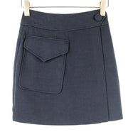 SUISTUDIO Darwin Women's Navy Wool Blend Skirt UK6 Stretch Lined Formal Wear