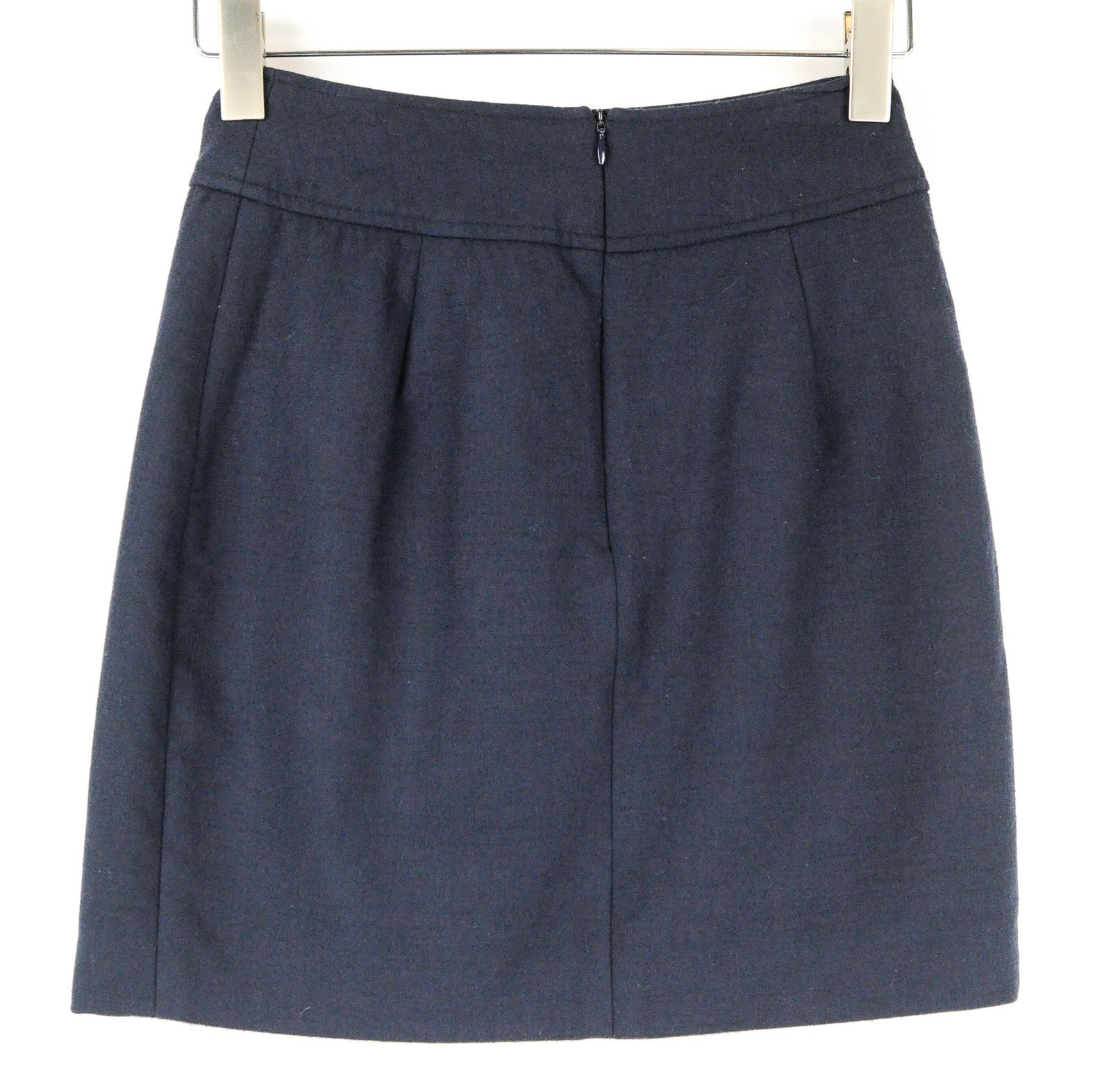 SUISTUDIO Darwin Women's Navy Wool Blend Skirt UK6 Stretch Lined Formal Wear