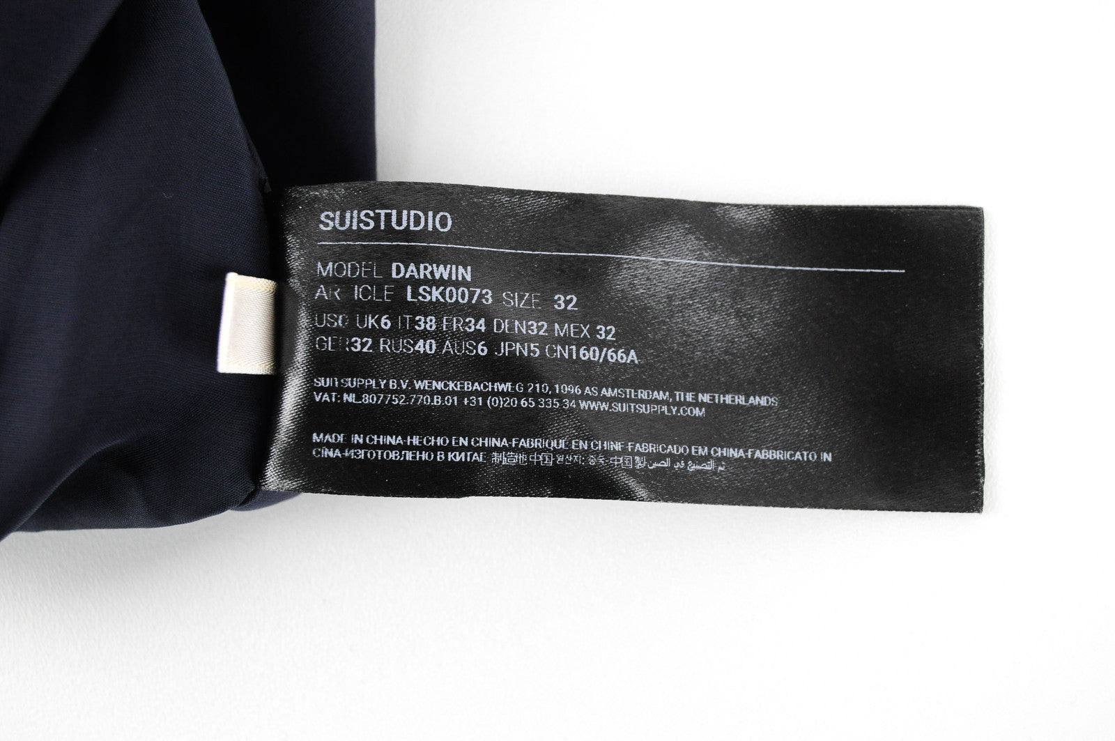 SUISTUDIO Darwin Women's Navy Wool Blend Skirt UK6 Stretch Lined Formal Wear