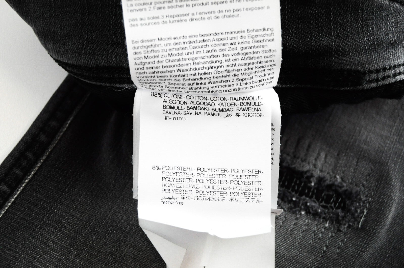 REPLAY Anbass Men's Grey Slim Jeans W30/L34 Cotton Blend Ripped Washed Denim