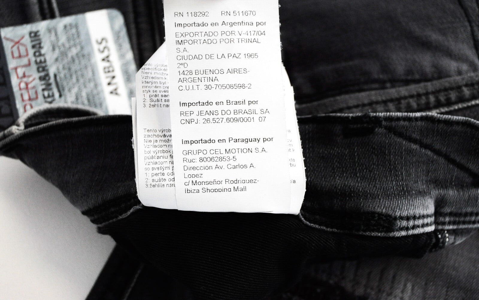 REPLAY Anbass Men's Grey Slim Jeans W30/L34 Cotton Blend Ripped Washed Denim