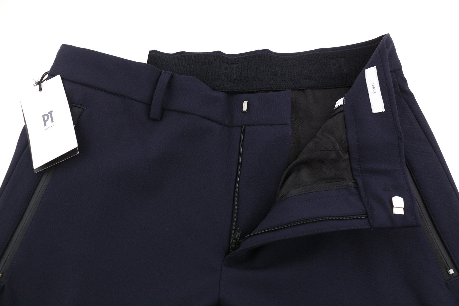 PT TORINO Lamda vyriškos kelnės 48 W31 plonos užtrauktuku užsegamos kišenės poliamido mišinio laisvalaikio stiliaus 