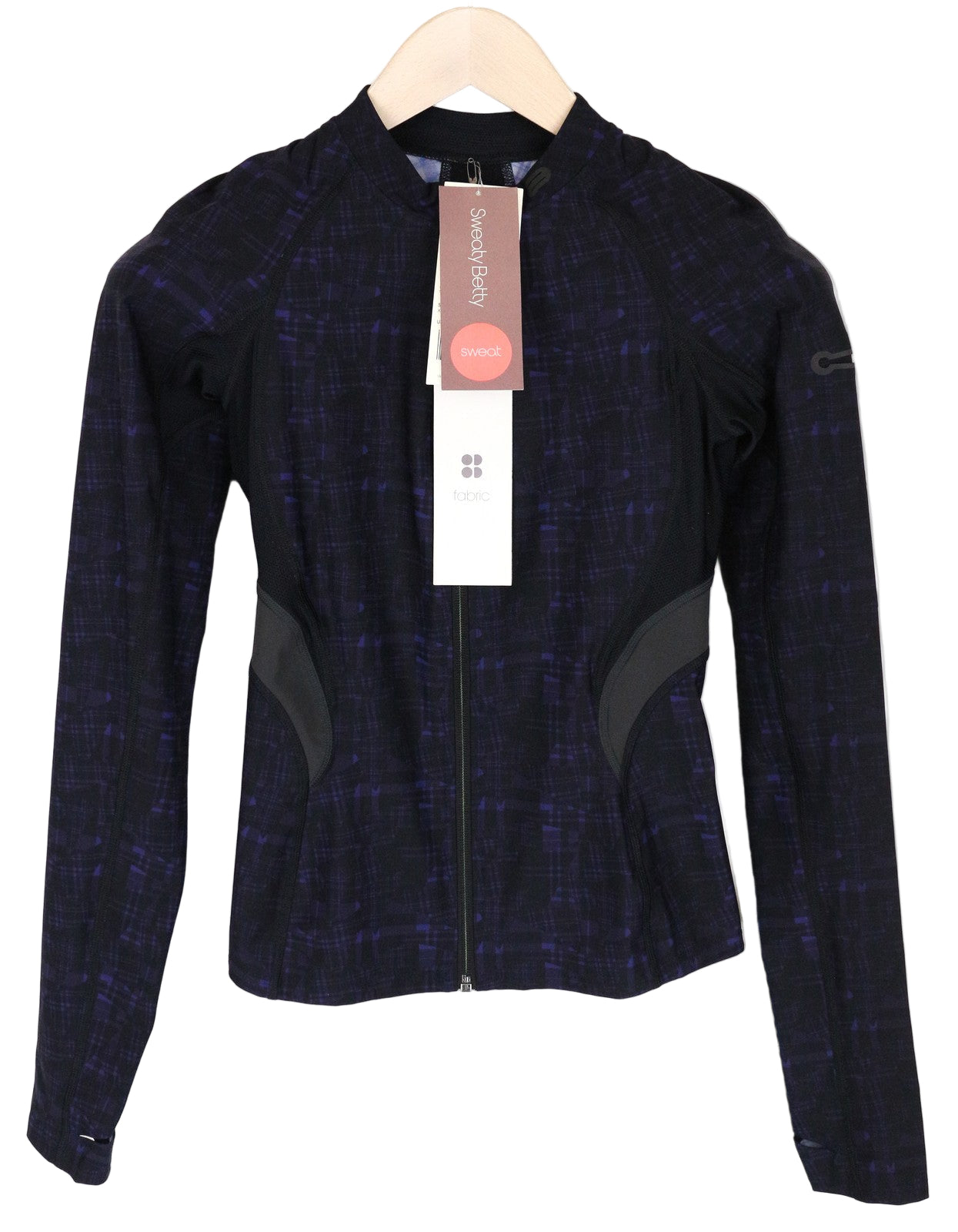 Prakaituotas „BETTY XS Cadence“ violetinis džemperis su tampriu bėgimo sportiniu viršumi moterims 