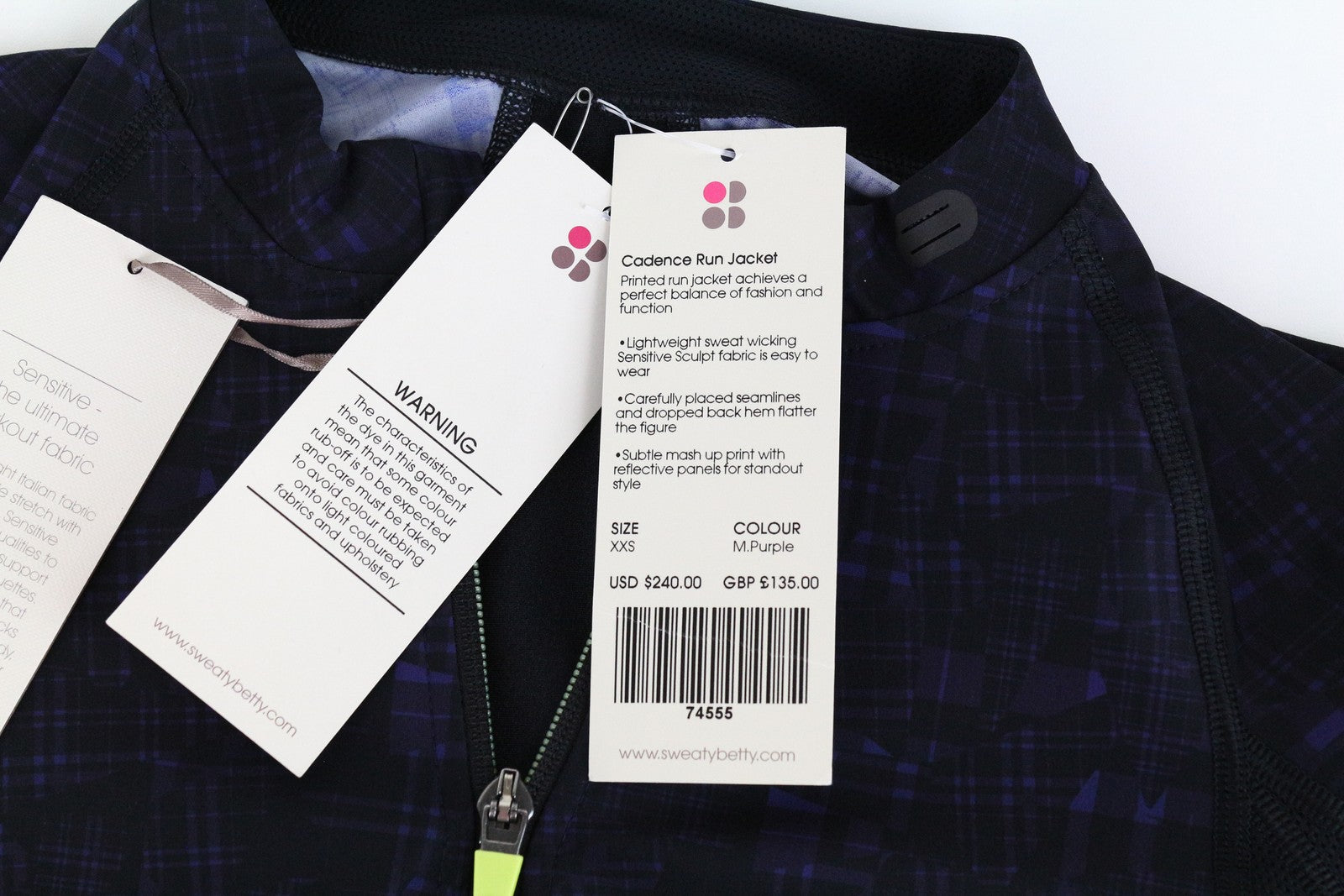 Prakaituotas „BETTY XS Cadence“ violetinis džemperis su tampriu bėgimo sportiniu viršumi moterims 