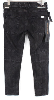 REPLAY Zaldok vyriški pilki aptempti džinsai W30/L30 medvilniniai tamprūs plėšyti džinsai 