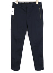 PT TORINO Lamda vyriškos kelnės 50 W33 mėlynos su užtrauktukais, siaurėjančiomis kišenėmis, laisvalaikio stiliaus 