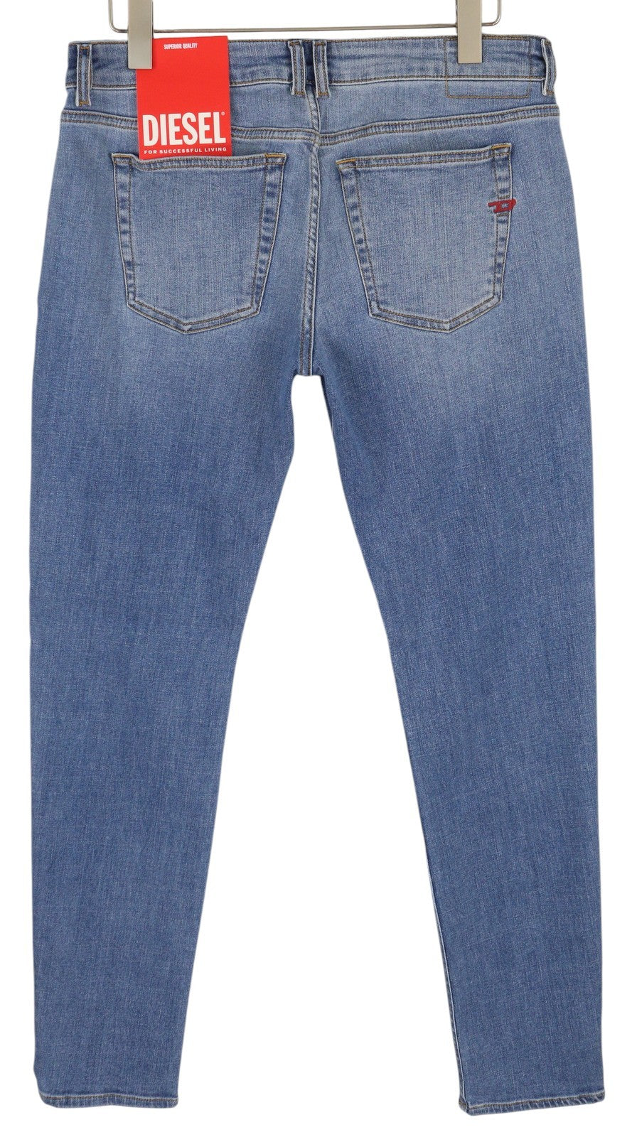DIESEL 1979 Sleenker 09C01 vyriški džinsai W36/L32 žemo juosmens, aptempti, mėlyni, rekomenduojama kaina – 195 € 
