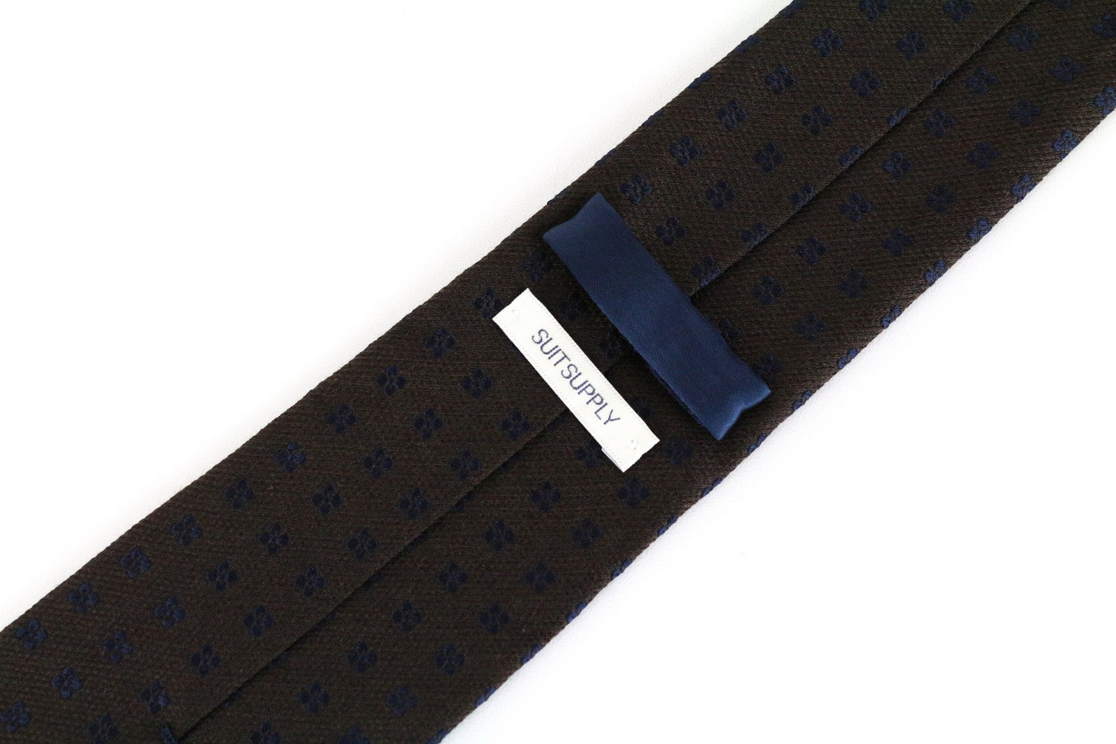 SUITSUPPLY Rudas kaklaraištis, šilko ir vilnos mišinio, raštuotas, 150 x 8 cm, smailiu galu 