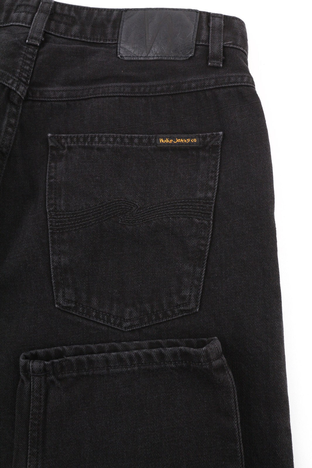 NUDIE JEANS Breezy Britt Womens Jeans W32/L30 Black Worn Zipper Cotton Dark