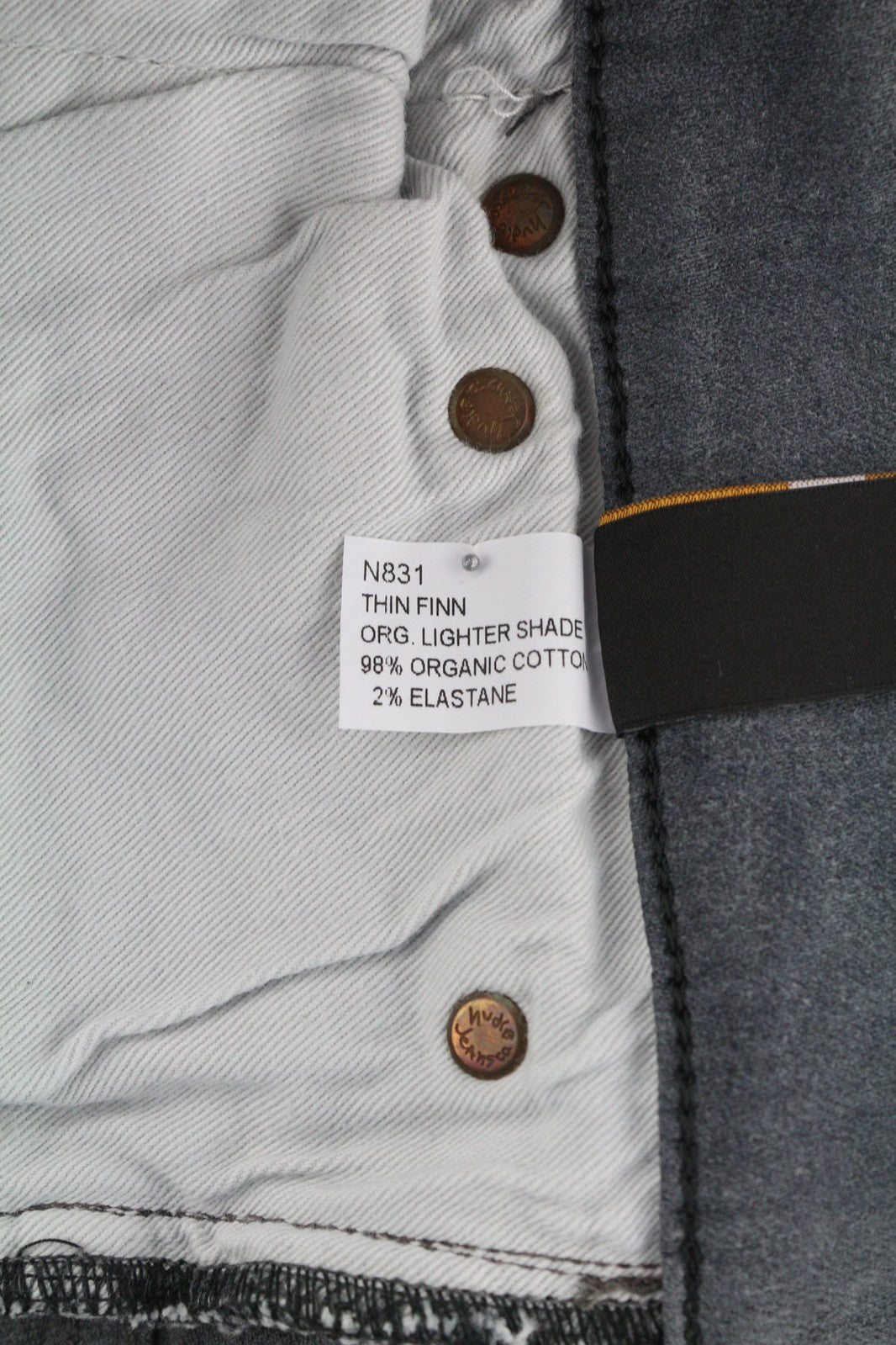 NUDIE JEANS Thin Finn Men Jeans W30/L32 Slim Grey Cotton Elastane Faded Washed