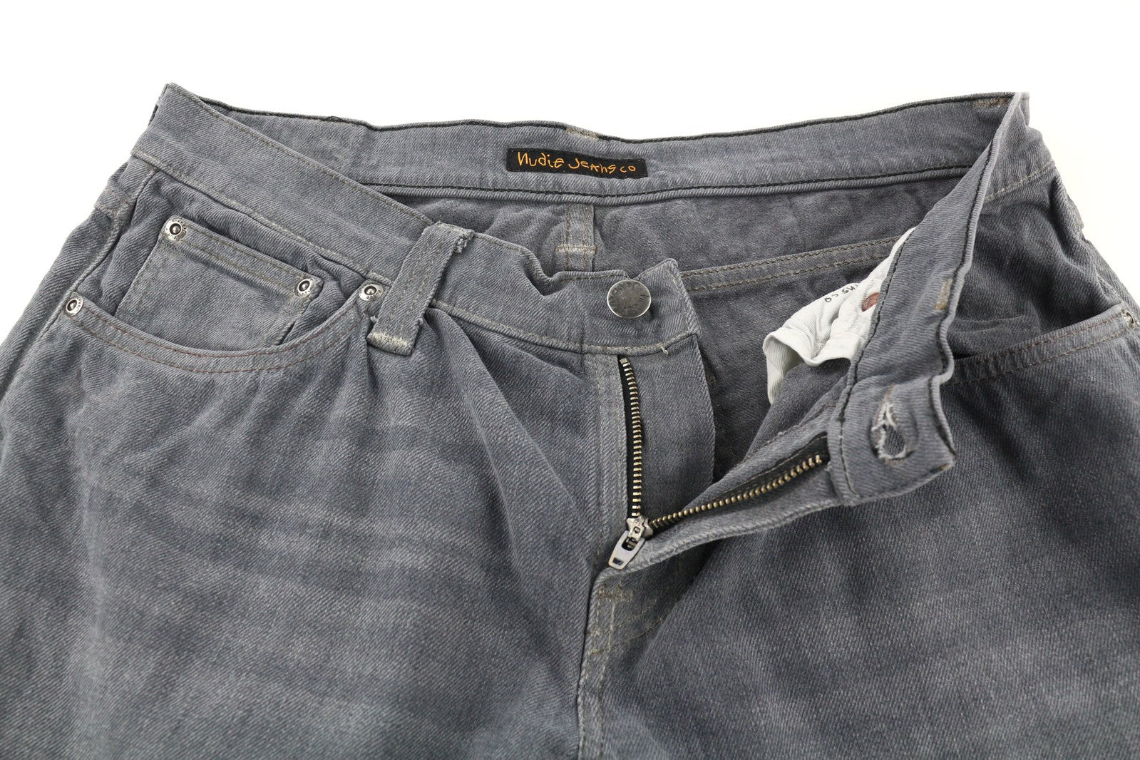 NUDIE JEANS Tight Long John Men Jeans W30/L32 Organic Charcoal Washed Slim Logo