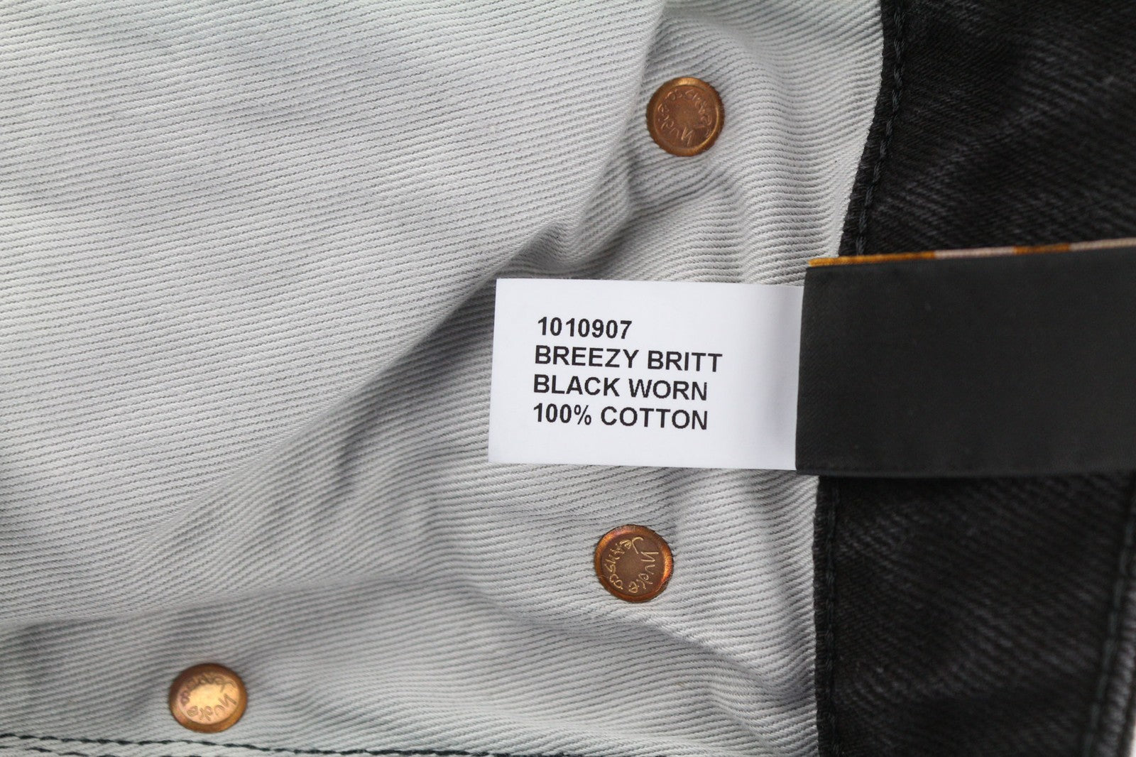 NUDIE JEANS Breezy Britt Womens Jeans W26/L26 Black Worn Zipper  Cotton Denim