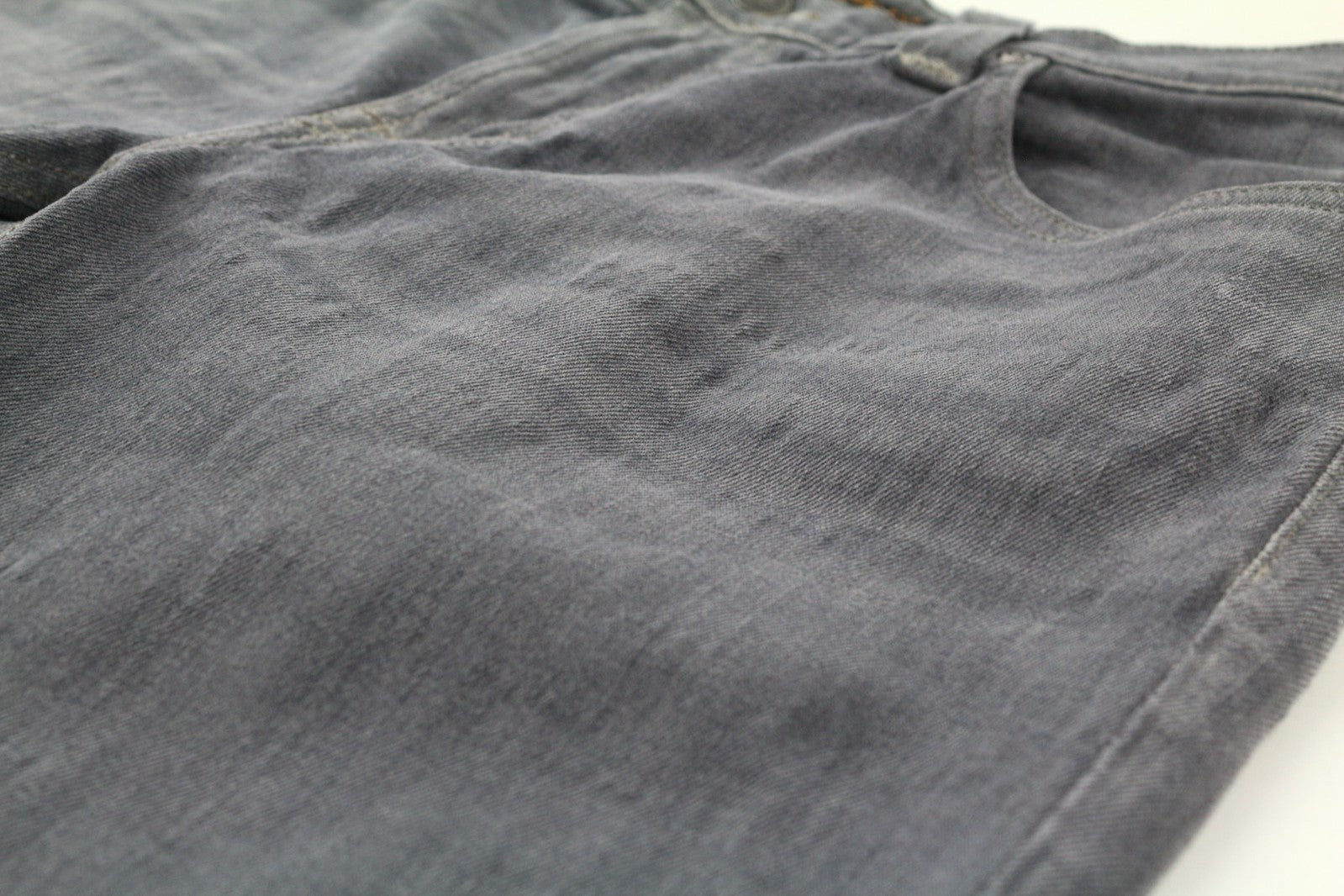 NUDIE JEANS Tight Long John Men Jeans W32/L34 Organic Charcoal Slim Logo Zipper